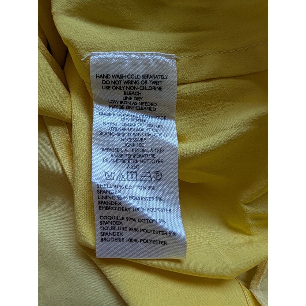 NWT By Anthropologie Cutwork Mini Shift Dress Size 4 Yellow #C3422 - Picture 7 of 8